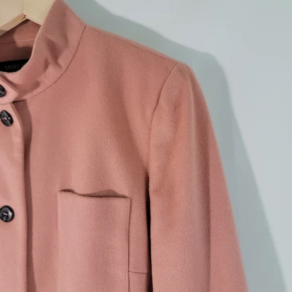 Anne Klein Salmon Pink/Peach 100% Cashmere Single Breasted Peacoat Blazer Size 8 - Picture 3 of 12
